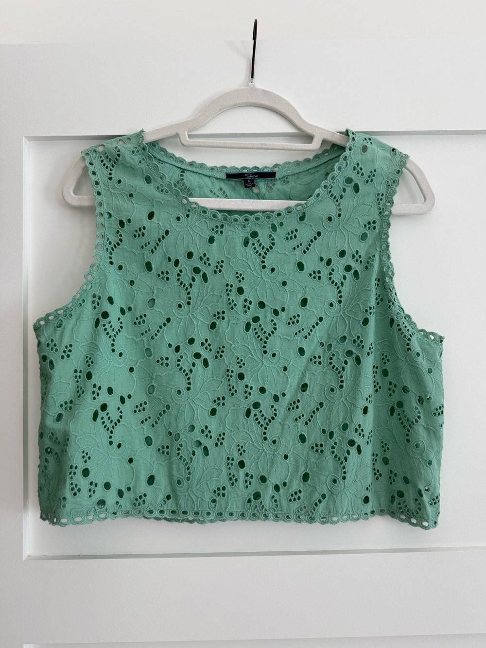 Shore (Brand) Eyelet Crop Top.  Size Medium